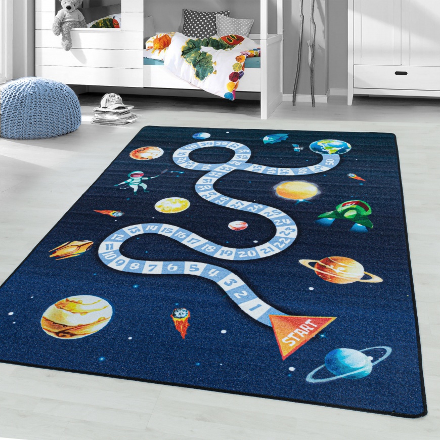 Game Kids Outer Space Navy Rug