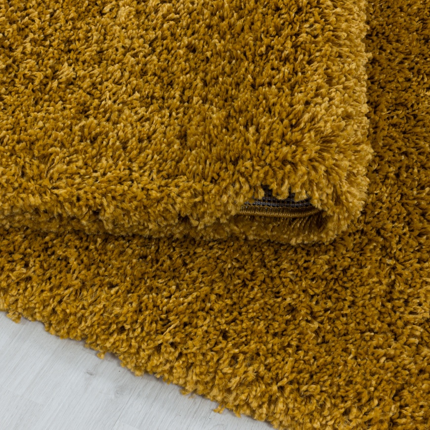 Gold Shaggy Area Rug for Living Room, Bedroom -carpetsrug.ie ...