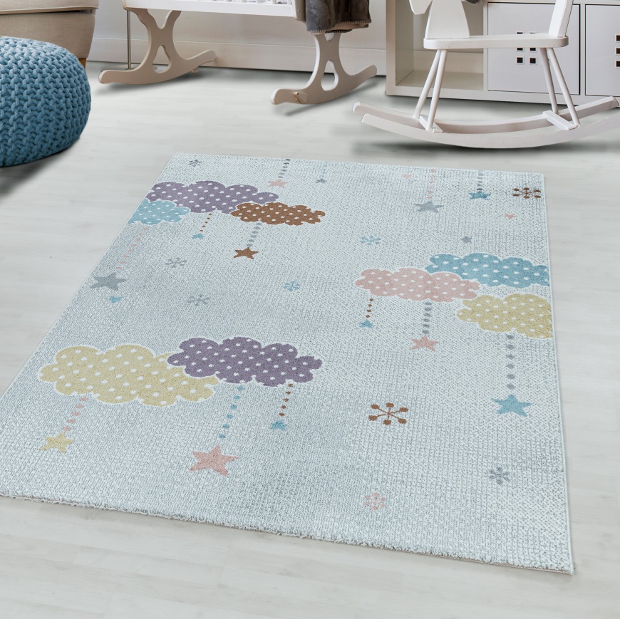 Lucky Kids White Clouds Rug