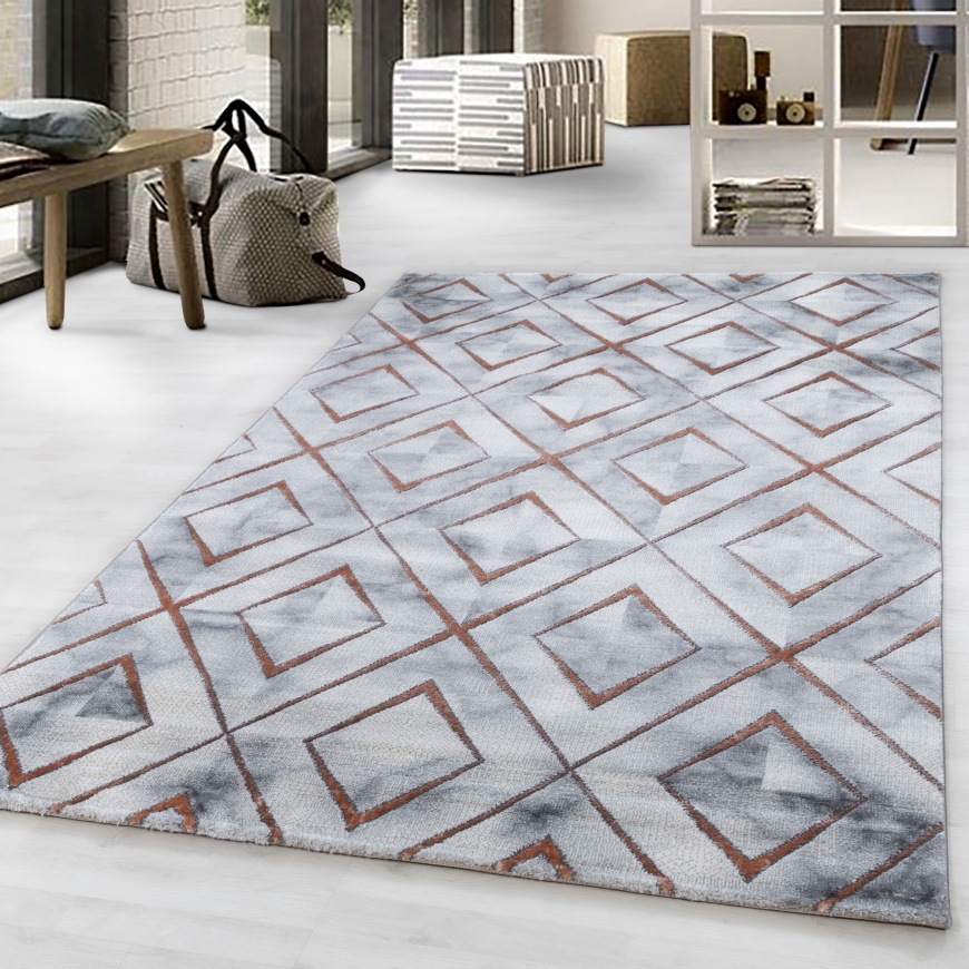 Naxos Modern White Bronze Rug