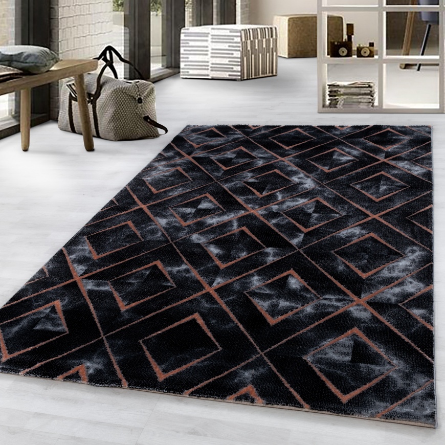 Naxos Modern Black Bronze Rug