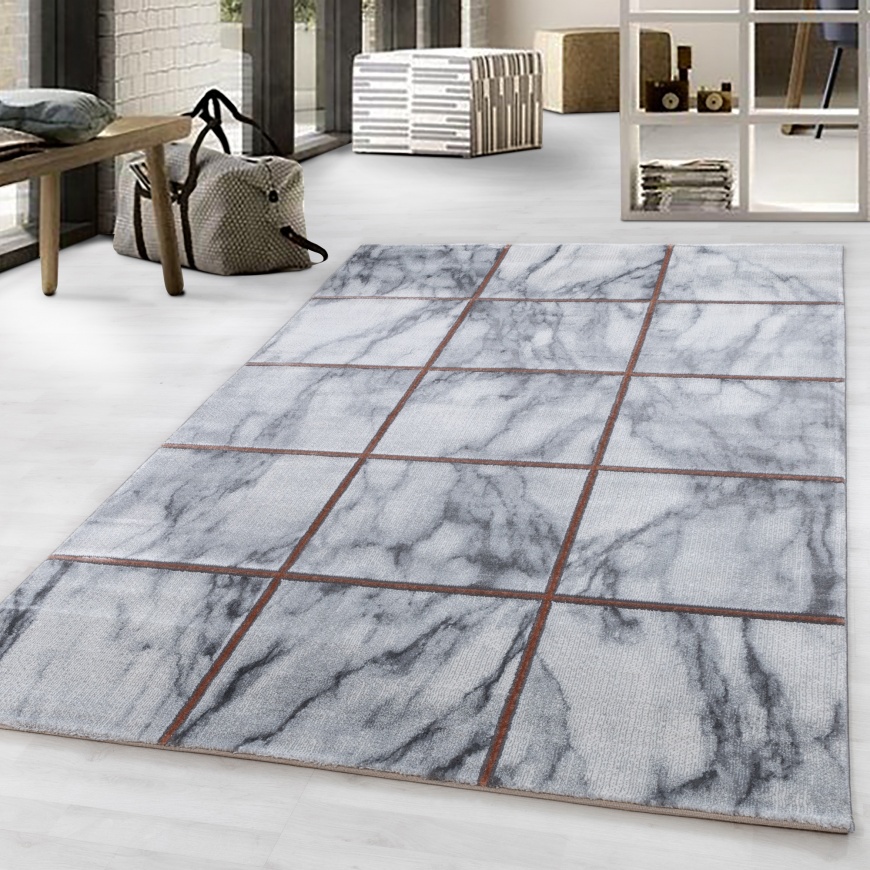 Naxos Contemporary White Bronze Rug