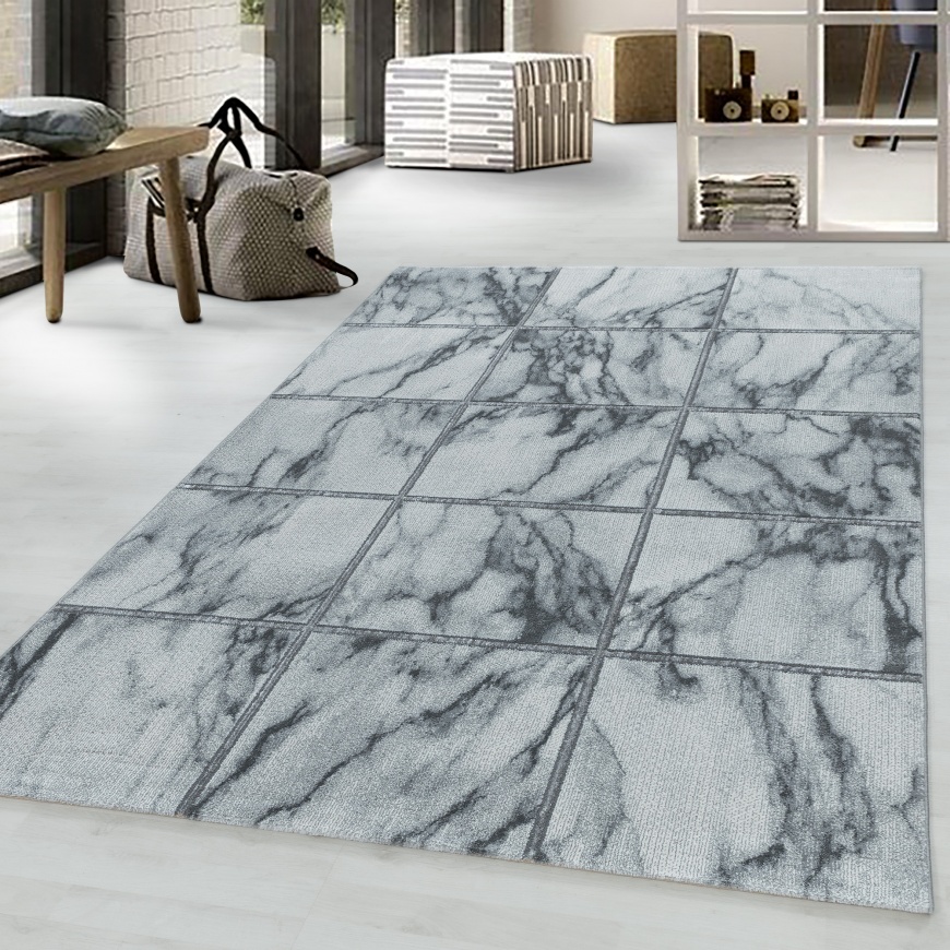 Naxos Contemporary White Silver Rug