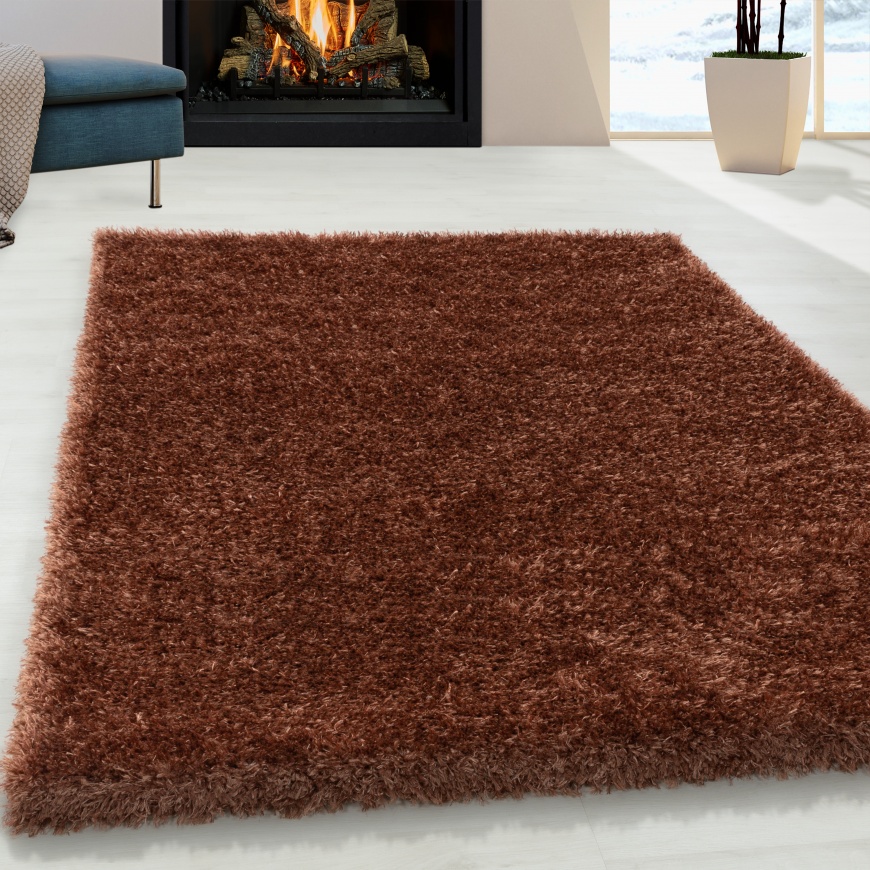 Shiny Copper Shaggy Rug for Bedroom I Shaggy Rug Runner Copper