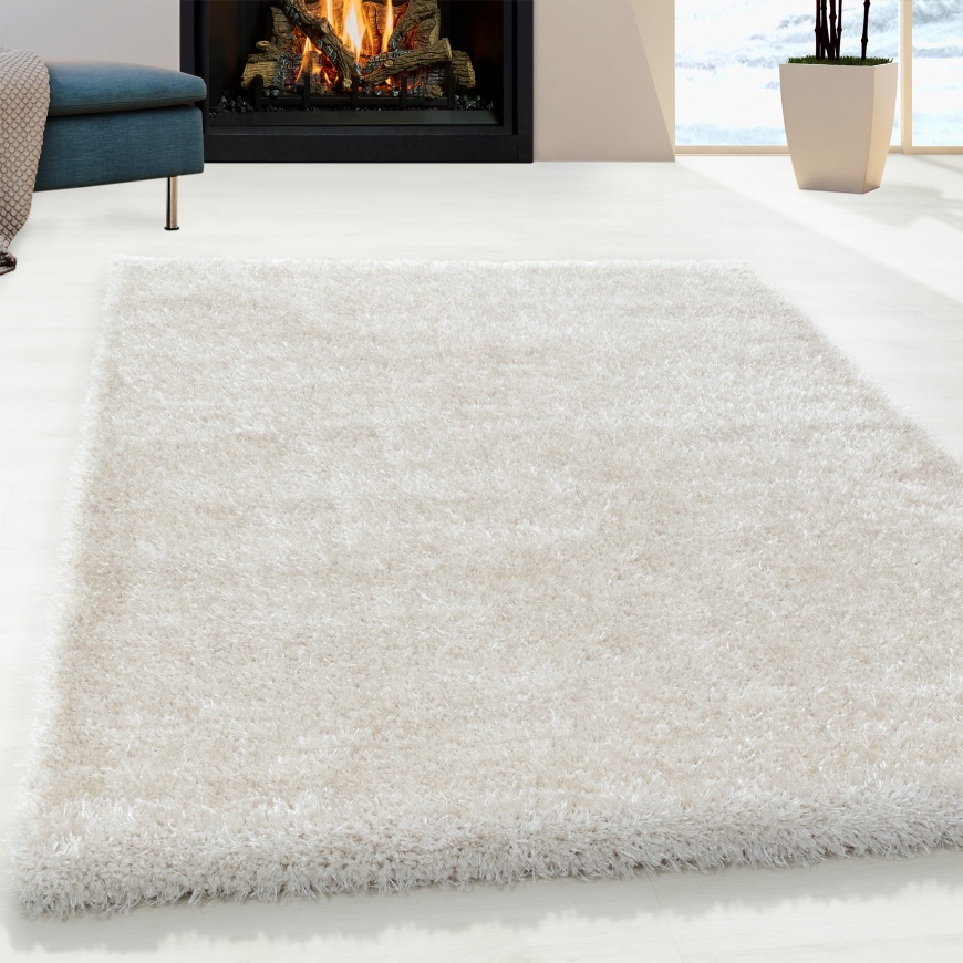 Excellent Shaggy Shiny Plain Nature Rug