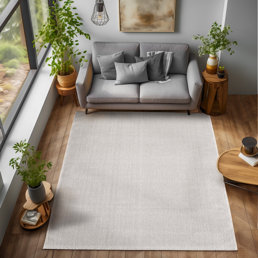 Modern Minimalist Flatwoven Cream Rug | Simple & Elegant - carpetsrugs ...