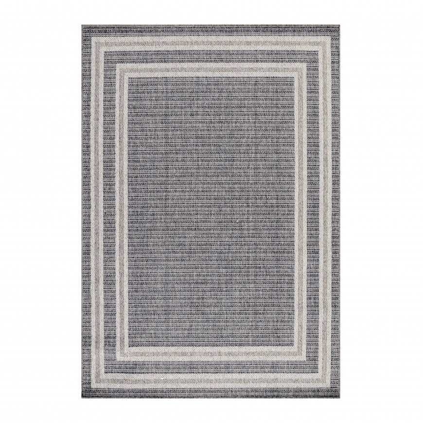 Osun Border Grey Rug for Indoor and Outdoor - carpetsrugs.ie