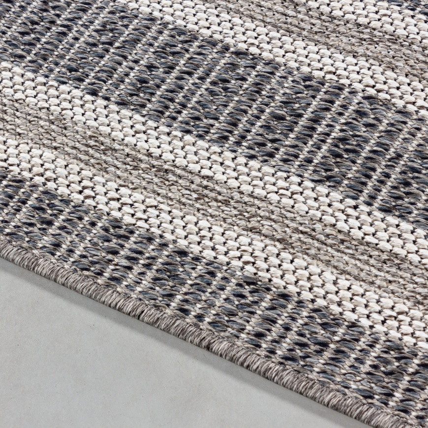 Osun Border Grey Rug for Indoor and Outdoor - carpetsrugs.ie