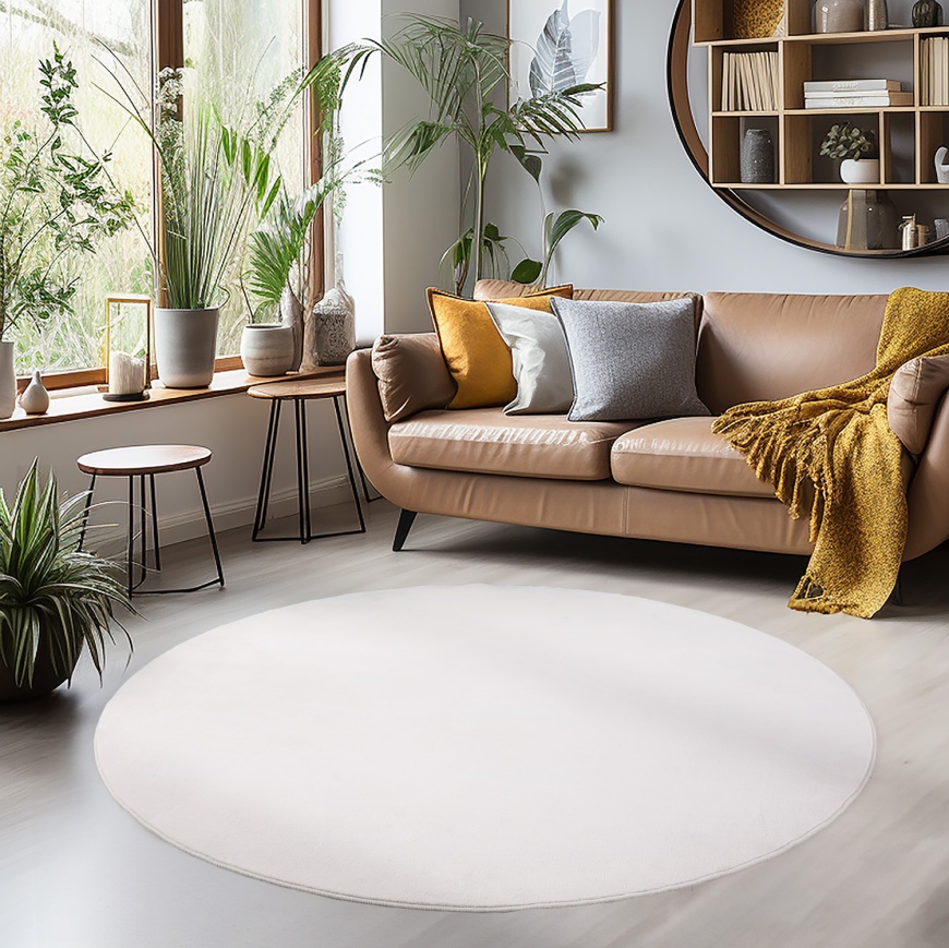 Shop Now Luxurious Cream Microfiber Rug for Cozy Comfort- carpetsrugs ...