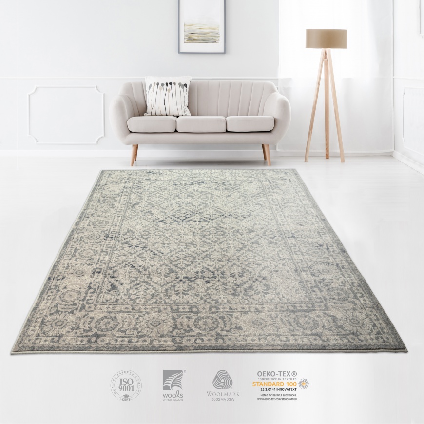 Living Room Vintage Beige Area Rug New Zealand Wool l Luxurious Vintage Beige Rug for Office