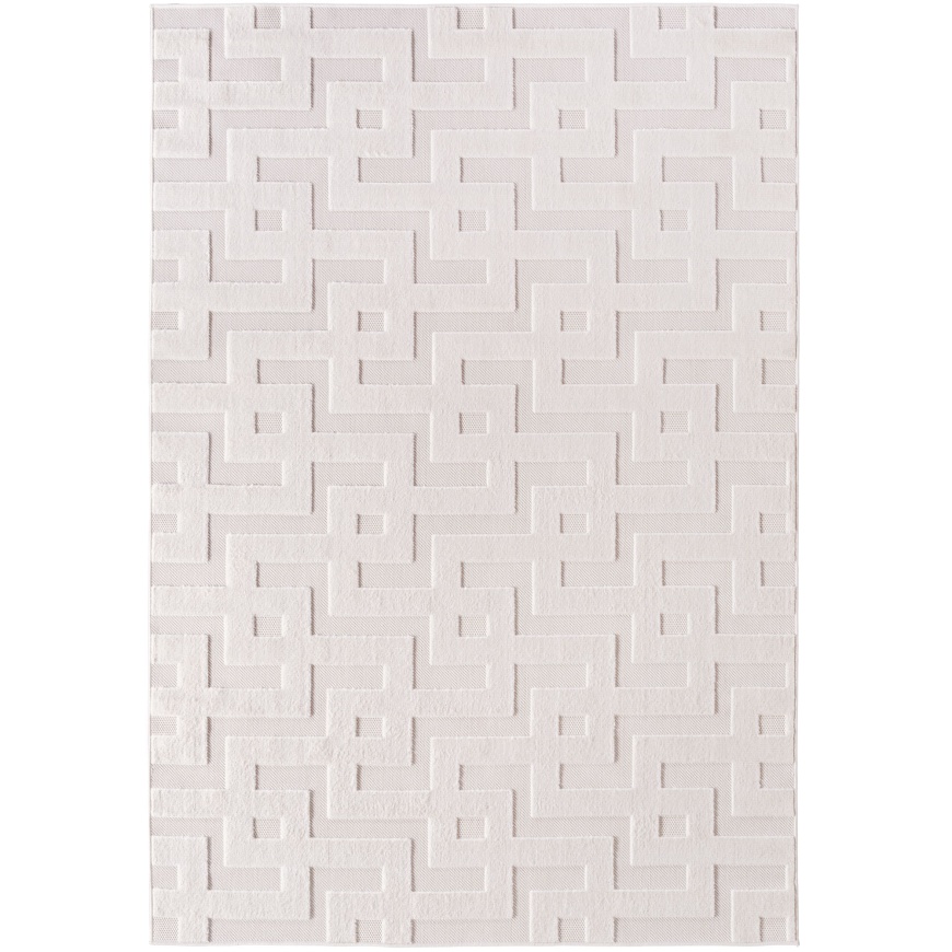 Indoor-Outdoor Cream Carpet, 3D Design, Weatherproof for Terrace ...